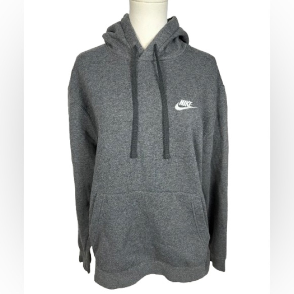 Nike Women’s Dark Gray Pullover Hoodie with White Swoosh